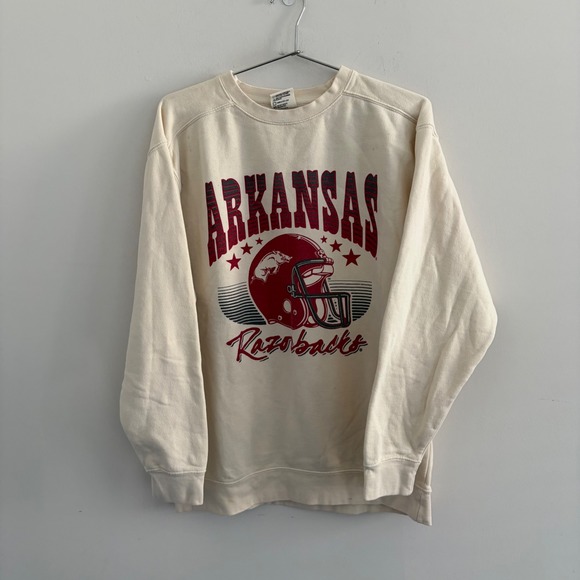 Comfort Colors Other - Comfort Colors Arkansas Razorbacks Graphic Sweatshirt Mens Medium Cream